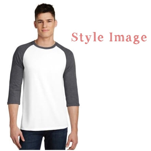 NIKE Logo Spell out 3/4 Sleeve Color Block Baseball Shirt in Brown / Back - Picture 8 of 8